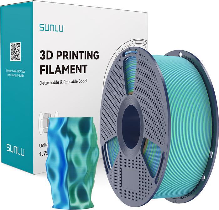 Sunlu PLA+ Silk Zweifarbiges Filament (blau-grün)