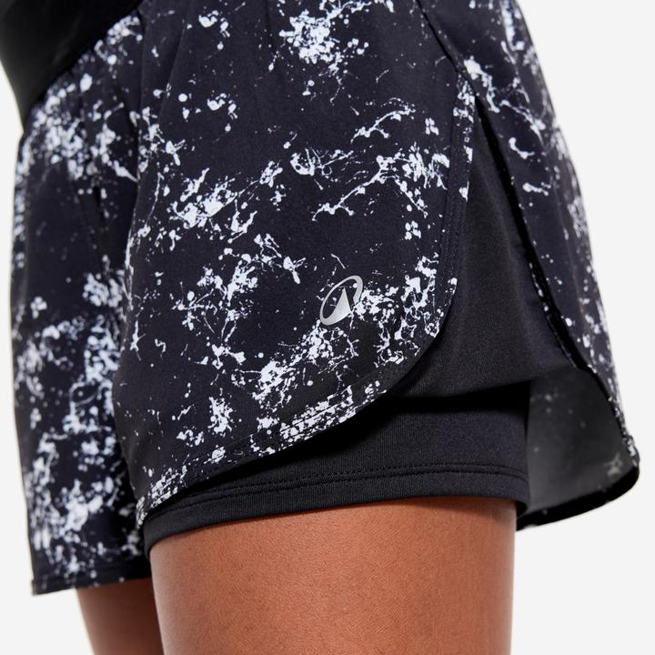 Produktbild Decathlon Shorts 2-in-1 Kinder atmungsaktiv - Print schwarz/weiss (122)