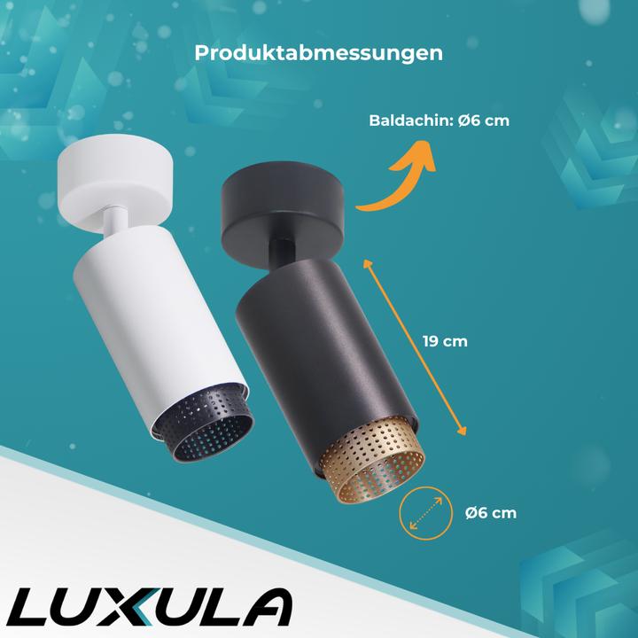 Actual product image Luxula Pivoting LED surface-mounted spot, white/black (GU10)