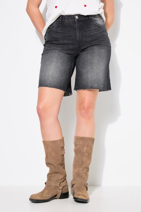 Immagine prodotto Studio Untold Bermuda di jeans con taglio della gamba ampio e orlo sfrangiato (58)