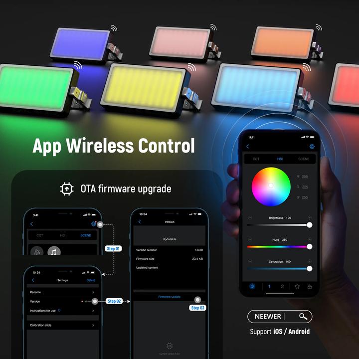 Actual product image Neewer Lamp SL90 Pro LED RGB 12W 2500-10000K