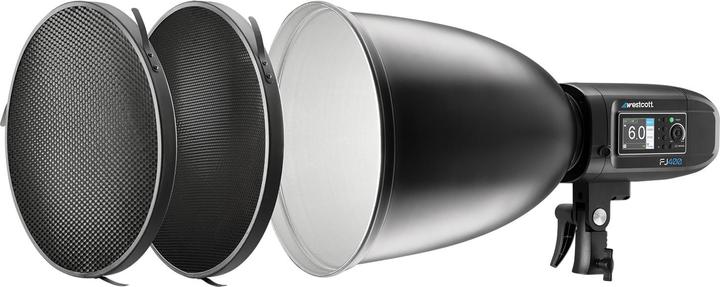 Immagine prodotto Westcott Riflettore a 45 gradi a fuoco profondo con griglie a nido d'ape e diffusione (Specchio, 28 cm)