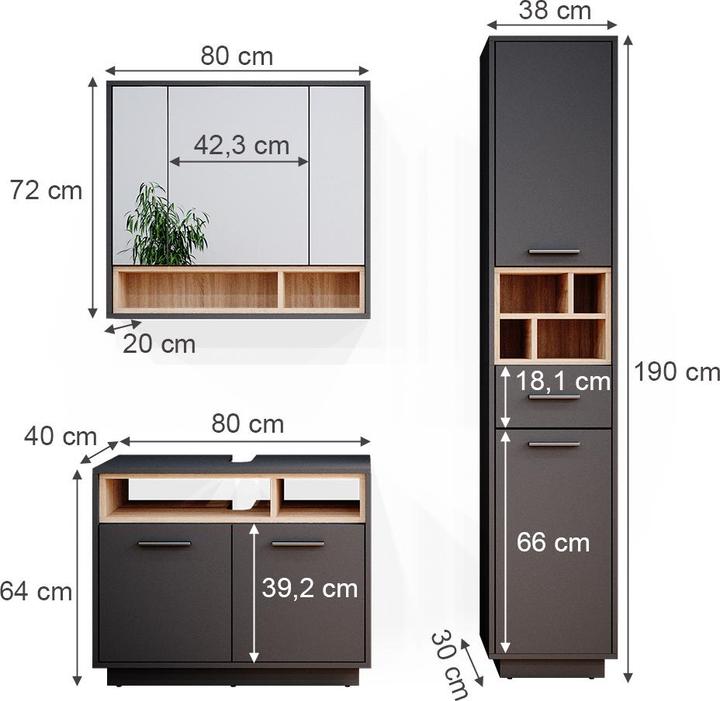 Produktbild Vicco Beatrice mit Hochschrank
