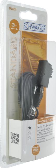Produktbild Schwaiger TAE/DSL Steckeradapter mit Modemkabel