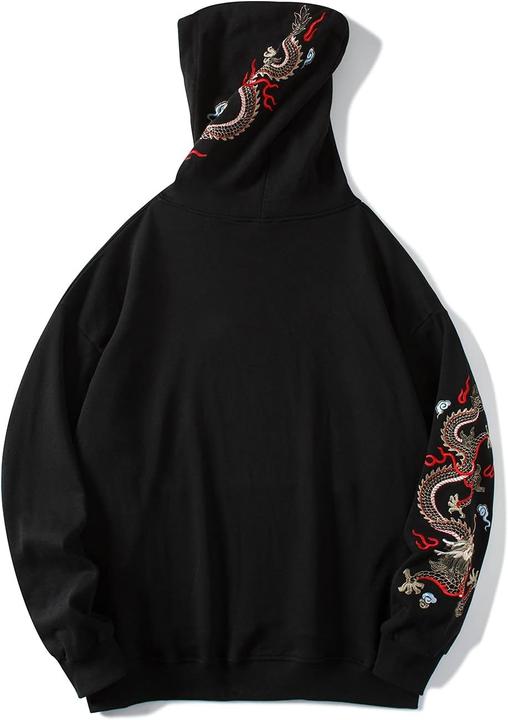 Image du produit Niepce Pull à capuche graphique brodé Dragon en tissu épais (XXL)