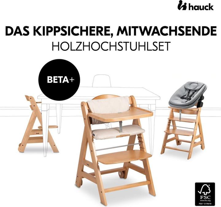 Actual product image Hauck Hochstühle Beta Plus Natural 5-tlg. Newbornset - Hochstuhl (Stair high chair)