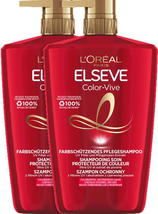 Image du produit L'Oréal Paris Lot avantageux de 3 shampoings traitants Elseve Color-Vive (2x 1000 ml)