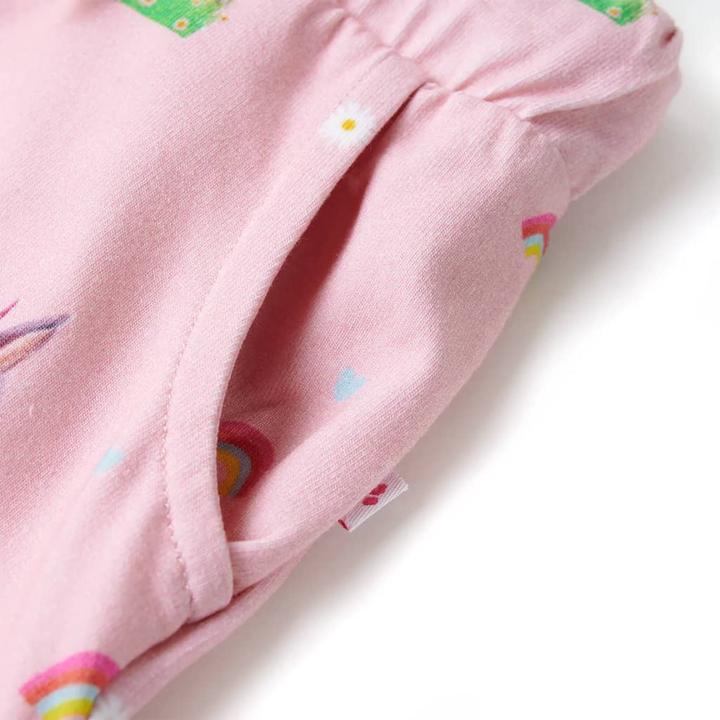 Actual product image vidaXL Children's shorts with drawstring Light pink 128,Material: 92 (128)