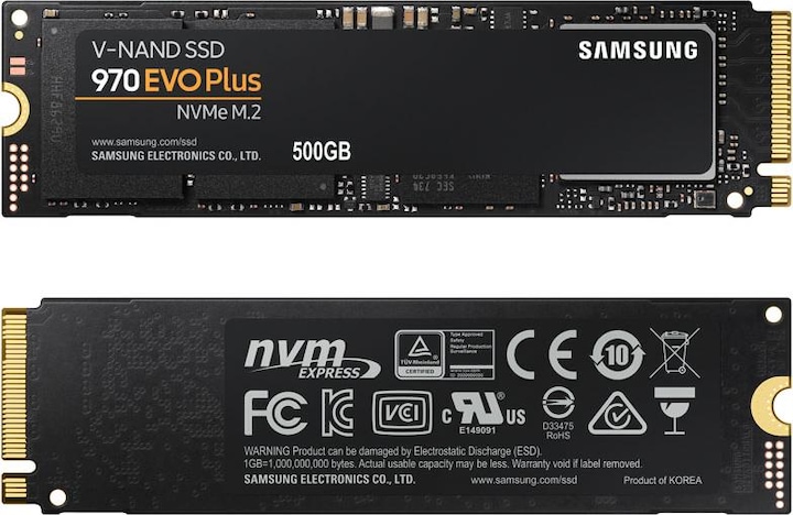 Actual product image Samsung 970 EVO Plus (500 GB, M.2 2280)