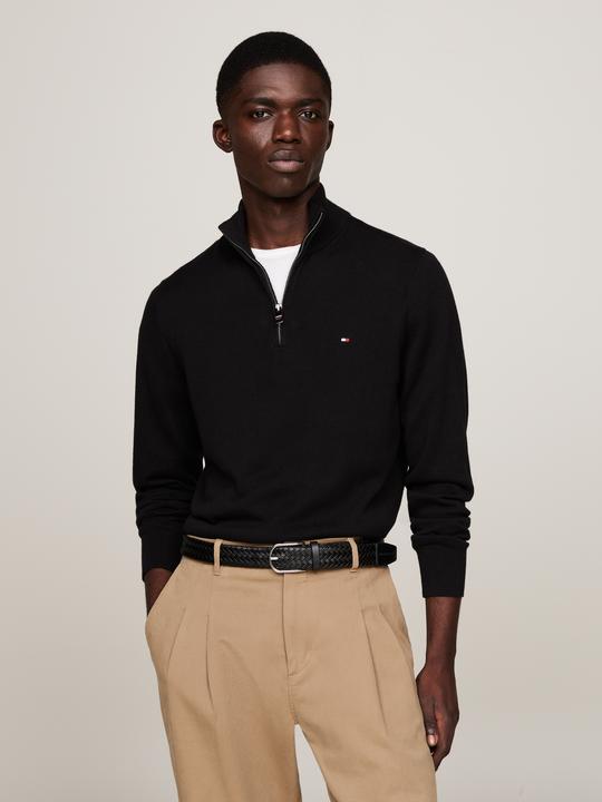 Immagine prodotto Tommy Hilfiger Pima CTN Cashmere Pullover Zip Mock Black (S)