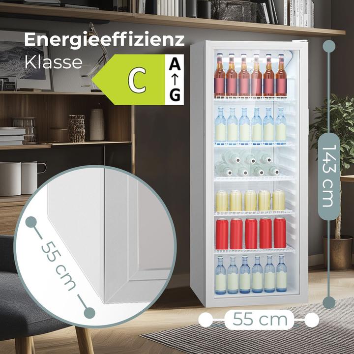 Image du produit Bomann KSG 7292 weiss Glastürkühlschrank 143cm (235 l)