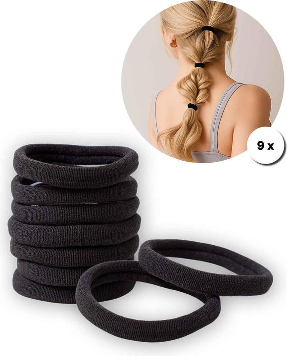 Image du produit Noya Haargummis, schwarz, 9 Stk. (Élastiques à cheveux)