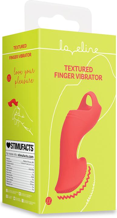 Productafbeelding Loveline Textured Finger Vibrator - Sunrise Red