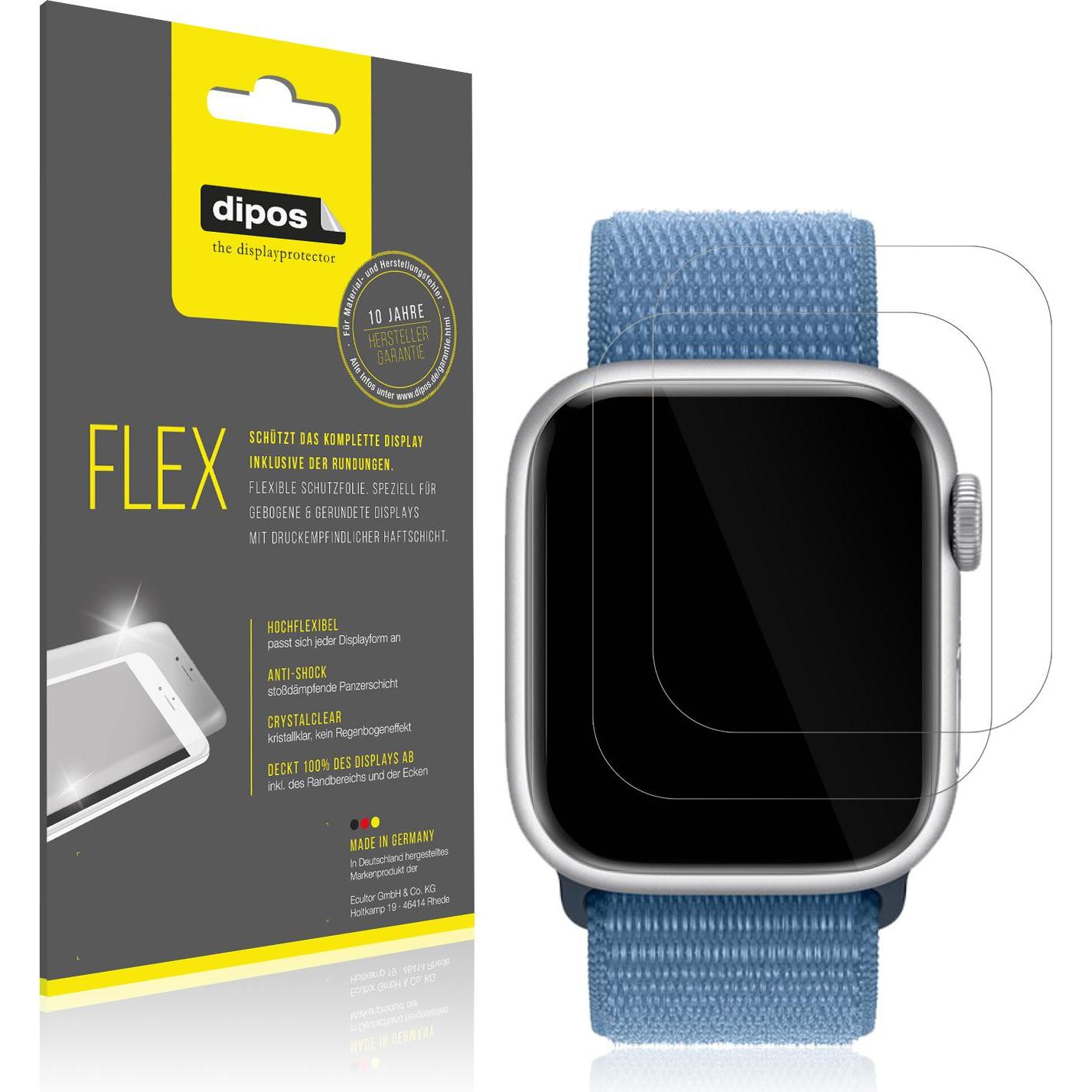 Dipos Displayschutzfolie Full-Cover 3D, Smartwatch Schutzfolie, Transparent