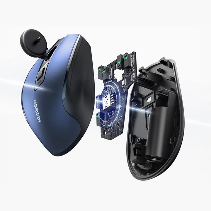 Image du produit Ugreen Bezprzewodowa mysz MU006 2.4 GHz + Bluetooth 5.0 (granatowa) (Sans fil, Filaire)