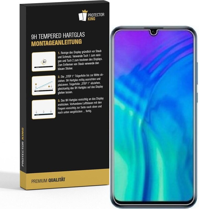 Produktbild Protectorking 3x echtes Tempered 9H Panzerhartglas 3D KLAR (1 Stück, Honor 20 Lite)