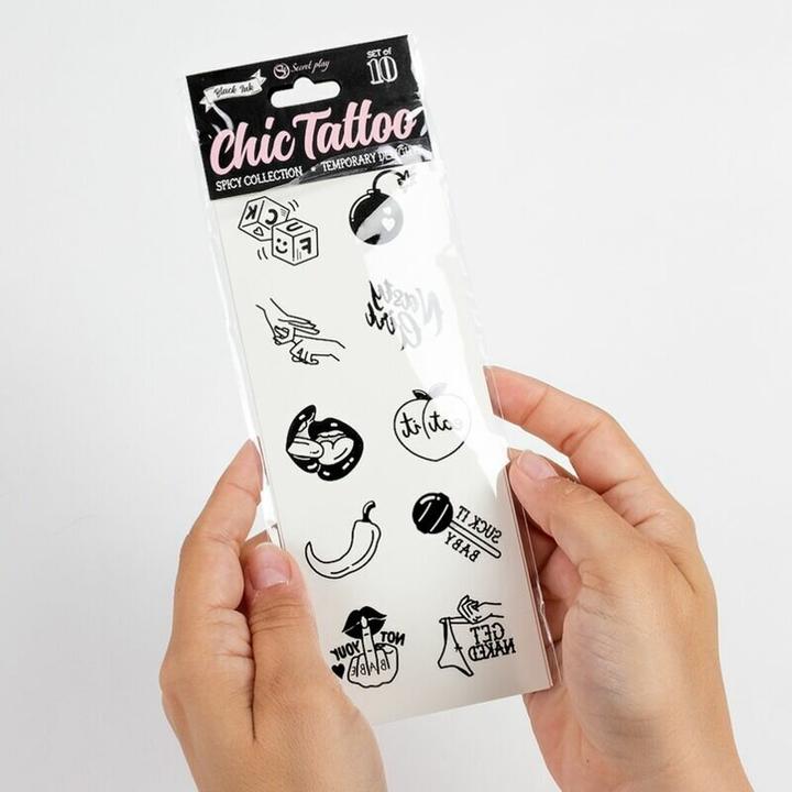 Produktbild Secret play Set Of 10 Spicy Collection Temporary Tattoos