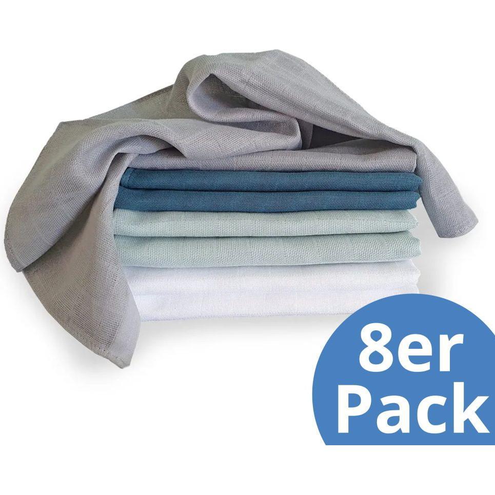 Makian, Pucktuch + Nuscheli, Mullwindeln & Mulltücher Mullwindel / Mulltuch 8er Pack 80 x 80 cm - Patina (80 cm, 80 cm)