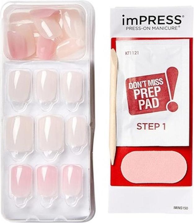 Produktbild KISS Self-adhesive nails imPRESS BBB Nails Effortless Finish 30 pcs (L) (Kunstnägel, Nude)