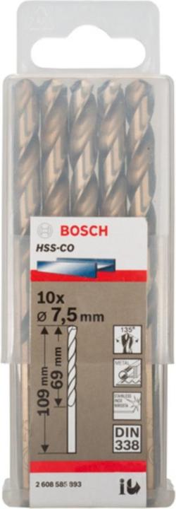 Produktbild Bosch Professional Zubehör PRO Stainless Steel HSS-Co Spiralbohrer, 7.5 x 69 x 109 mm (7.5 mm)