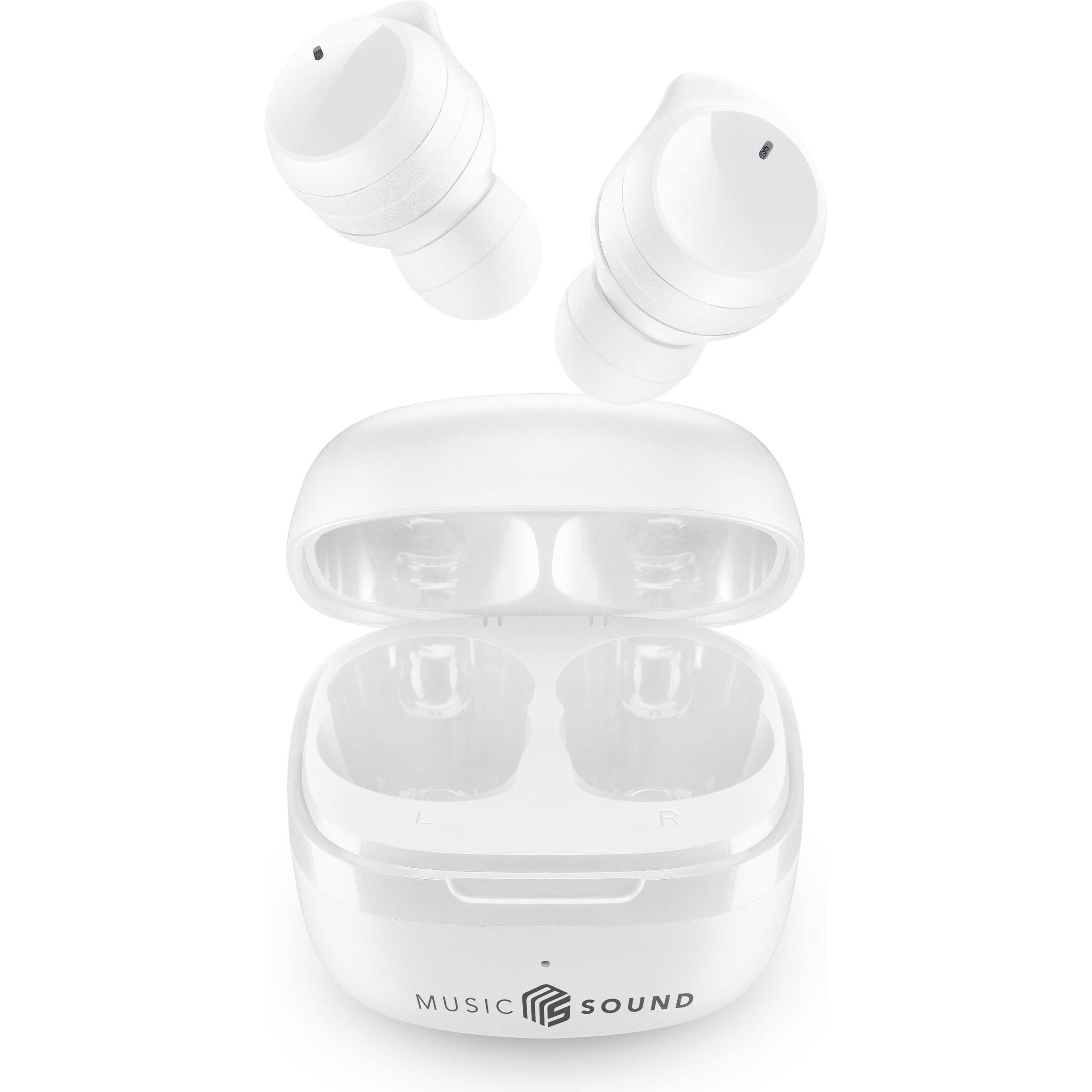 Cellularline Music Sound Flow Auricolare Wireless In-ear Musica e Chiamate Bluetooth Bianco (Nessuna cancellazione del rumore, 25 h, Senza fili), Cuff