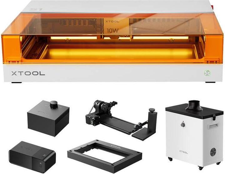 Produktbild XTool 2-in-1 laser engraving machine S1 40W All-in-One Kit (White)