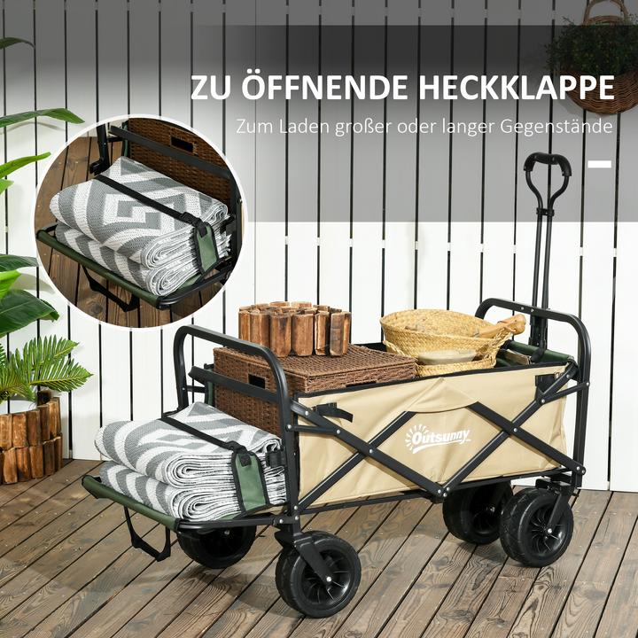 Produktbild Outsunny Bollerwagen mit verstellbarem Griffwinkel