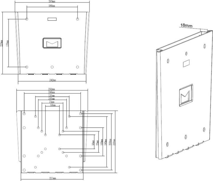 Actual product image Multibrackets Wallmount III Black (Ceiling, 80 kg, 15" - 40")