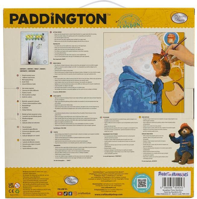 Produktbild Craft Buddy Breakfast Time, 30x30cm Paint By Numbers Kit - Paddington