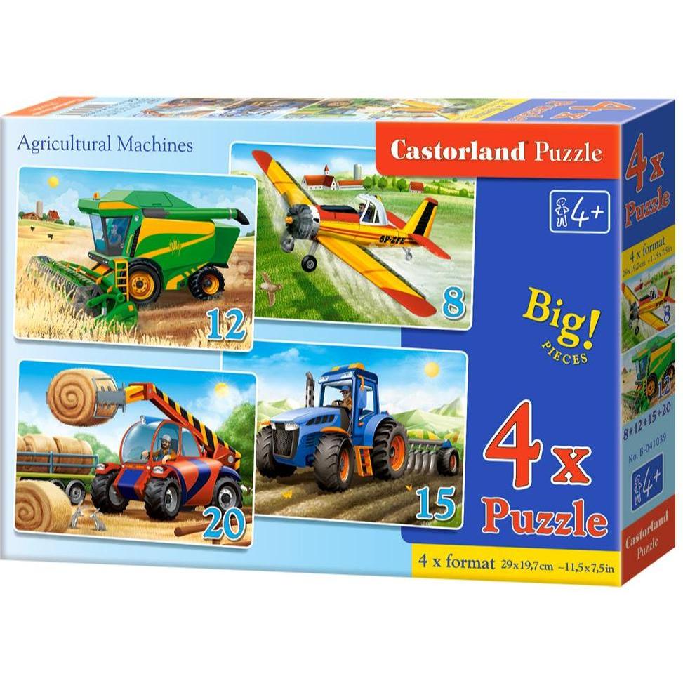 Castorland Agricultural Machines,4xPuzzl(8+12+15+20 Teile (55 Teile)