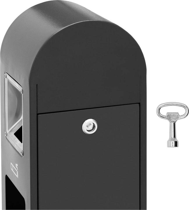 Actual product image Ulsonix Outdoor Standing Ashtray - with waste bin - for outdoors & indoors - lockable - 32 x 30 x 120 cm