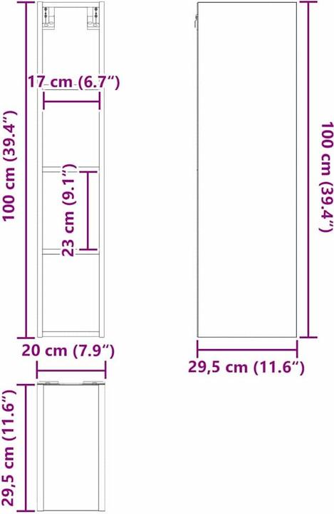 Immagine prodotto vidaXL Küchenaufbewahrung (29.50 x 20 x 100 cm)