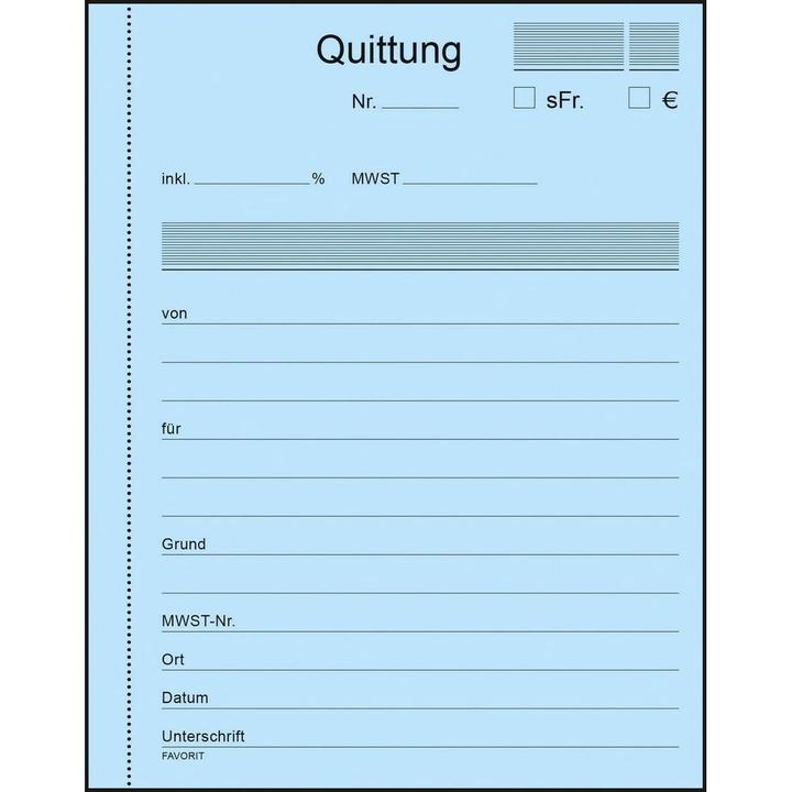 Actual product image Favorit Carbonless copy book receipts (100 x)
