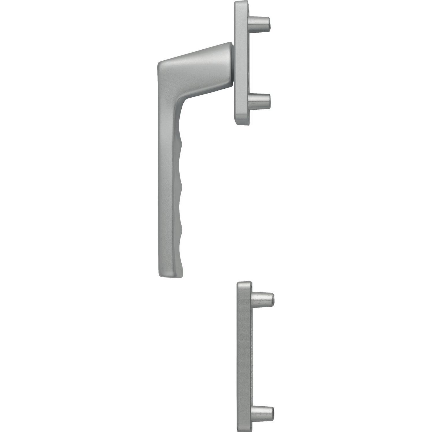 Hoppe, Türgriff + Fenstergriff, Fenstergriff-Halbgarnitur TOULON aussen hoch, Aluminium Edelstahl Effekt (Türgriff)