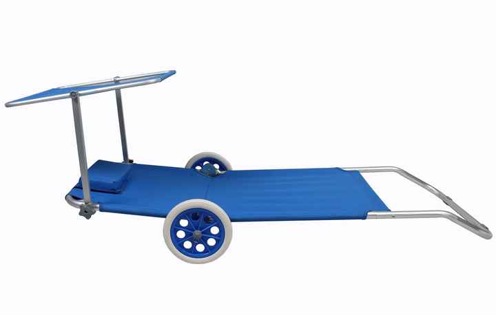 Productafbeelding VCM Ligstoel met wieltjes en zonnekap (165 cm)