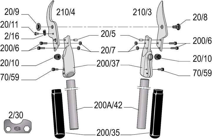 Image du produit Felco Ciseaux à deux mains 210A-60