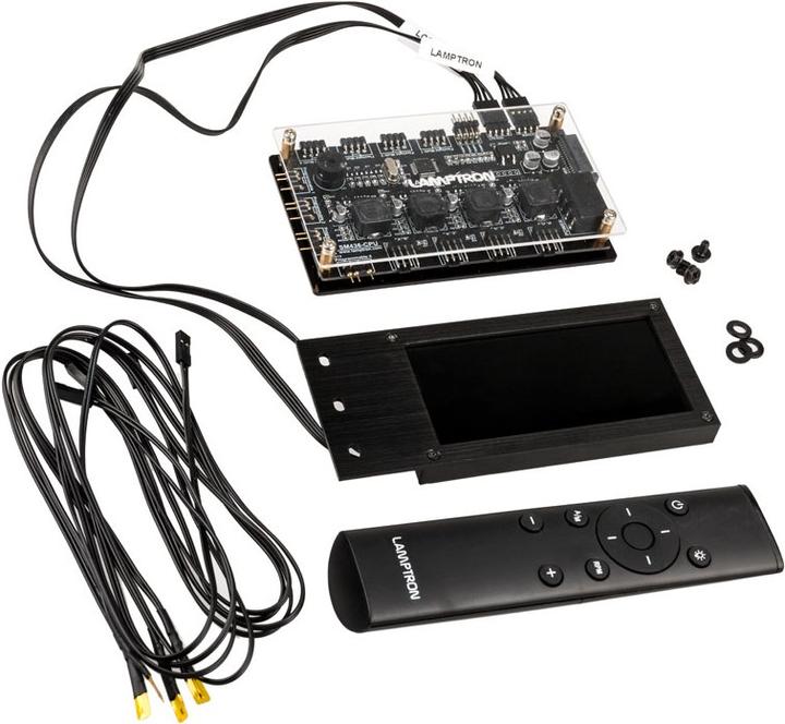 Produktbild Lamptron SM436 PCI RGB-Lüfter und LED-Controller - schwarz (4 Lüfter)