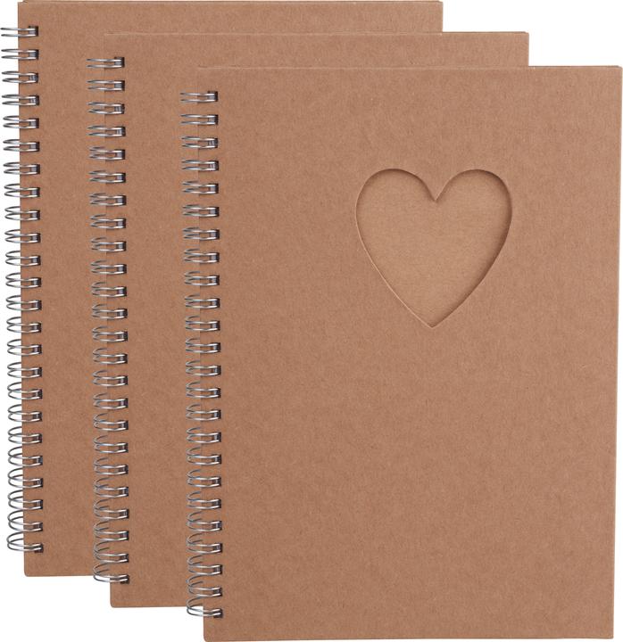 Immagine prodotto VBS Album fotografico XXL 3-pack KRAFTPAPIER con pagine bianche (14,8 x 21 cm)