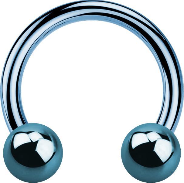Produktbild Star Piercing Micro Circular Barbell hellblau mit zwei Kugeln (ohne Messing, Titan)