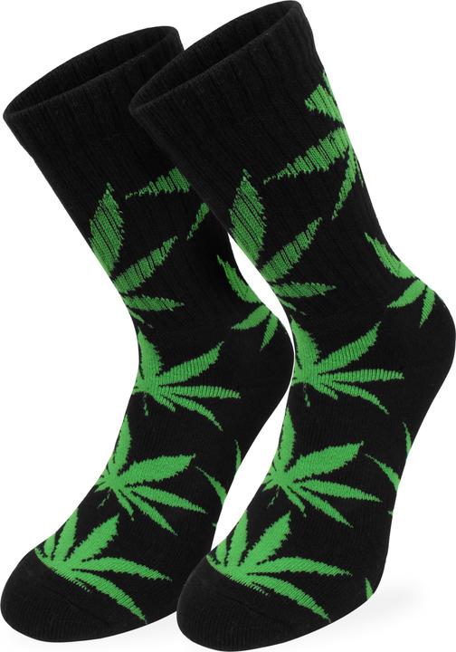 Actual product image Normani 6 hemp tennis socks with weed leaves pattern - 9405 (pack of 6, 39 - 42)