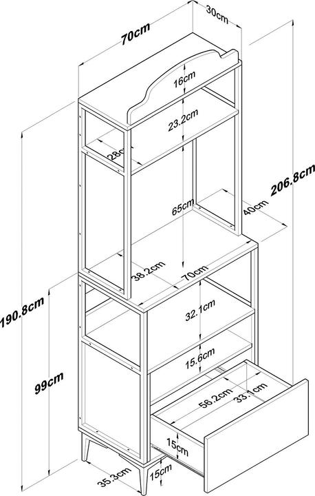 Image du produit Skye Decor Jelnair (70 x 40 x 190.80 cm)