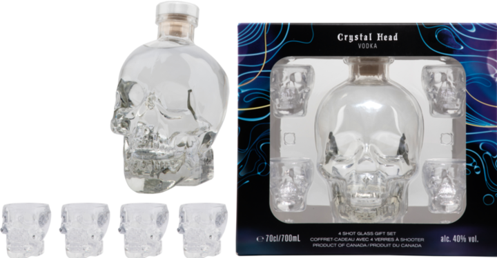 Produktbild Crystal Head Vodka mit Etui und 4 Shotgläsern (1 x 70 cl)