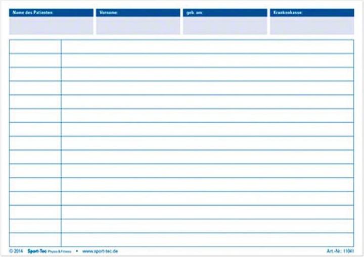 Produktbild Fispo Einlegekarten mit Befunddokumentation für Karteikarten, 100 Stück, DIN A5 quer (A5)