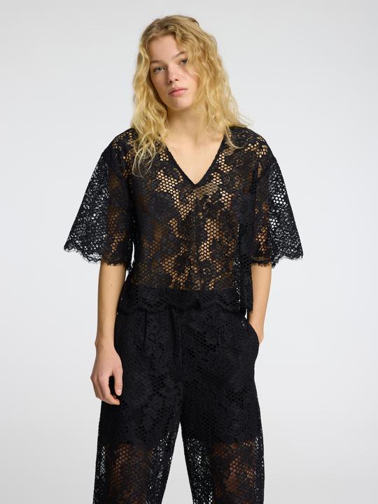 Produktbild Selected Cropped Fit Spitzen Oberteil (38)