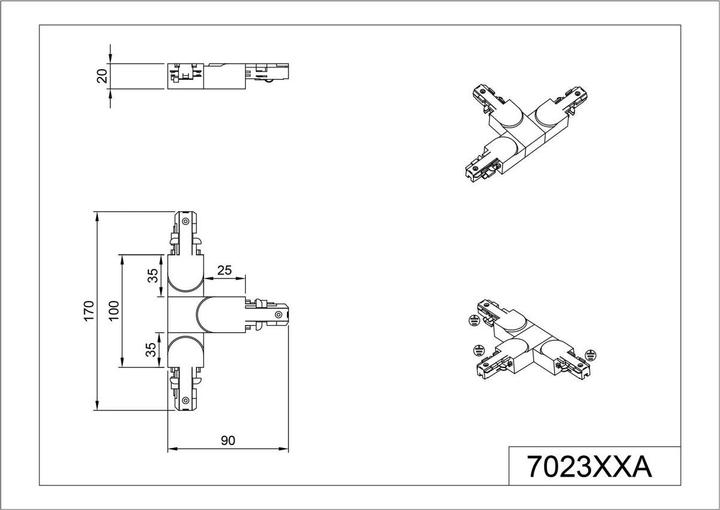 Actual product image Trio Coupling connector T DUOLINE ws 170mm