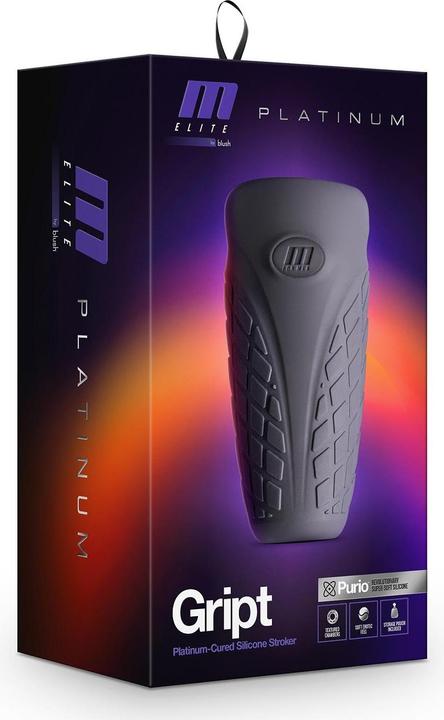 Actual product image Blush M Elite Platinum Gript - Ultra Soft Squishy Stroker Purio Liquid Silicone Masturbator - 3 Cham