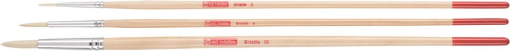 Actual product image Talens Brush set pig bristles (3 brushes 2-6-10, round)