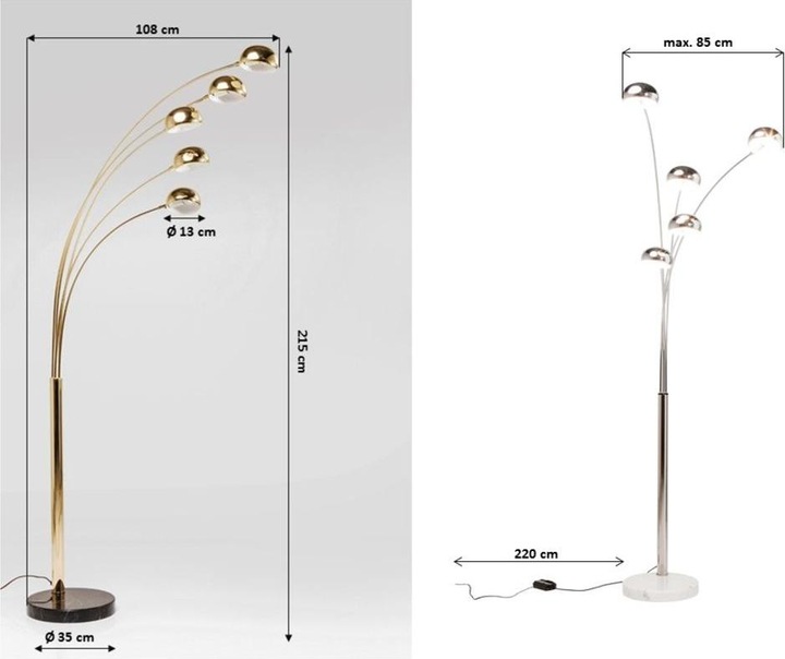Produktbild Kare Design Stehleuchte Five Fingers Brass (E14)