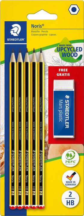 Actual product image Staedtler Pencil + eraser blister card (HB, 5 x)