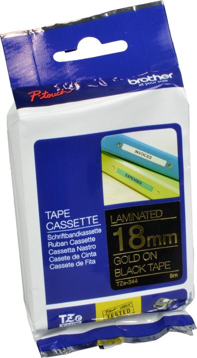Produktbild Brother Tze-344 (1.80 cm, Gold, Schwarz)